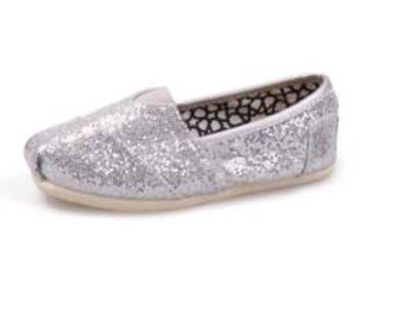 

brand fashion flat tom shoes sneakers for boys girls kids breathable casual canvas shoes children glitter shoes, Black