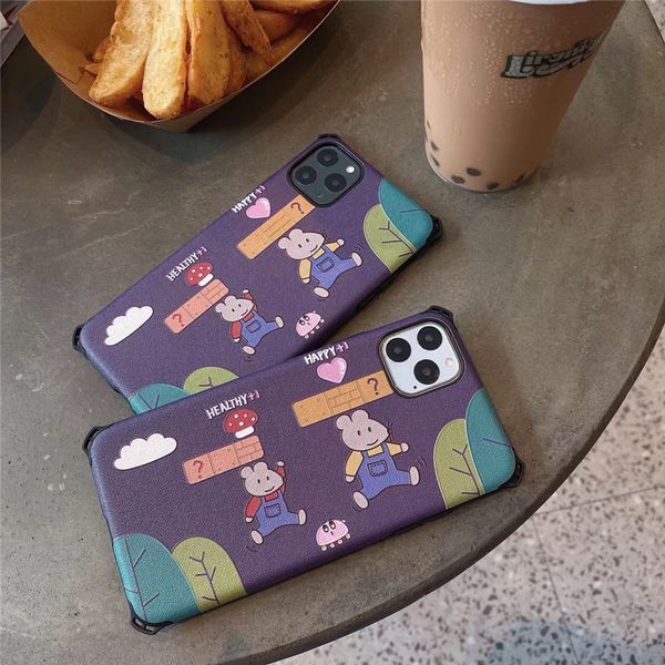 

one piece luxury phone case for iphone 6s 7 8p xr 11pro 11promax fashion cartoon mouse with anti-fall designer phone case back cover