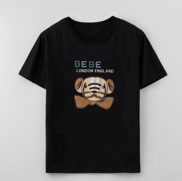 

new fashion designer t shirts summer logo tee shirts with bear letters 2020ss brand t-shirt short sleeved men women couple, White;black