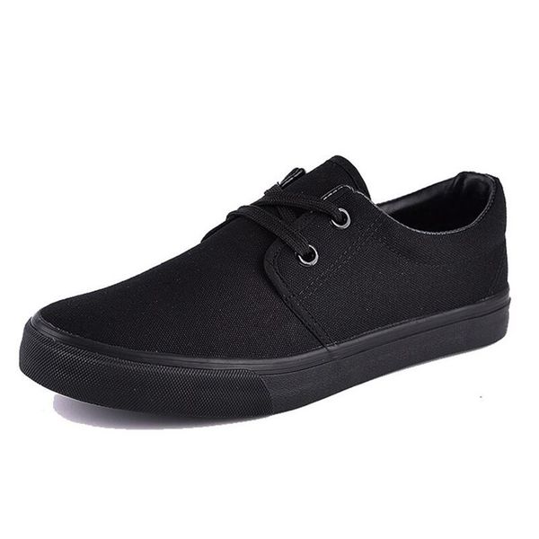 

new lace-up canvas shoes pure black male spring and autumn breathable men's shoes all black cloth shoes iaxyue