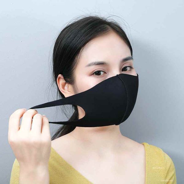 

mouth face mask black cotton blend anti dust and nose protection k-pop mask fashion washable reusable masks for man woman