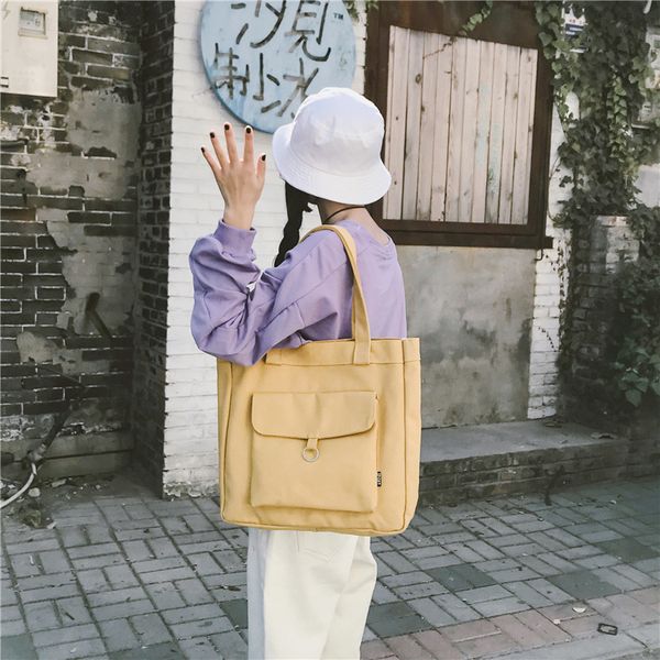 

canvas bag women's simple and versatile shoulder bag in south korea