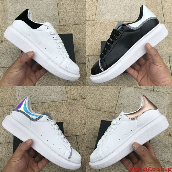 

r shoes platform casual shoes triple white black laser reflective gold luxury mens women fashion sneakers 36-44