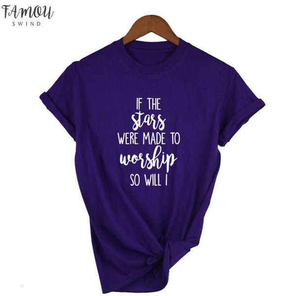 

если звезды были сделаны поклоняйтесь так will i t shirt христианской библии tee повседневная стильная христианская вера grunge tops, White
