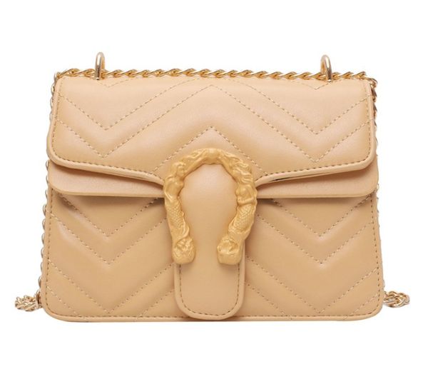 

2020 woman shoulder bag pu leather chain crossbody soft buckle flap versatile purses handbags women designer
