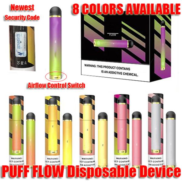 

СЛОЙКА Flow Одноразовые устройства Pod 8 цветов Патрон 600mAh батареи 1000+ пуфы 4 мл Vape Pen Slick Стиль E Cig Портативный Испарение пакет