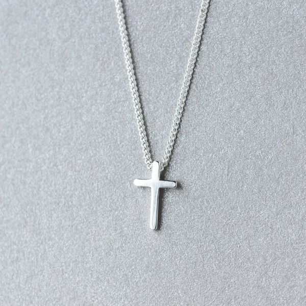 

(so small/tinny cross) real. 925 sterling silver polished cross religion pendant necklace crucifix charms jewelry gtlx1255