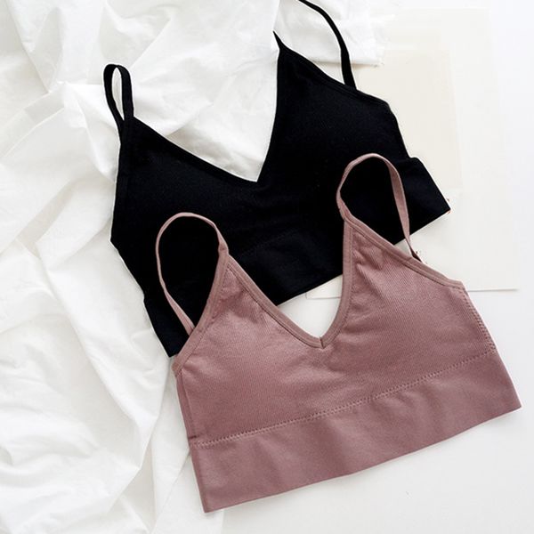 

2x nylon v neck bralette wirecomfort bra camisole crop yoga bra, Red;black