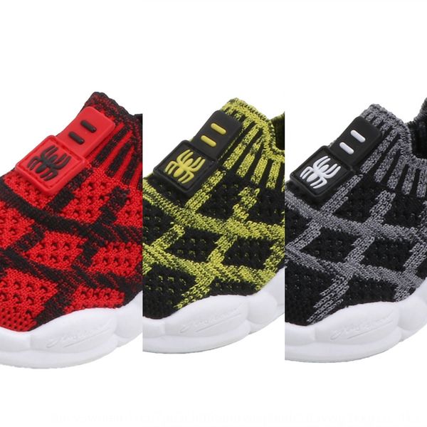

autumn 2020 sports mesh sports male and female children's flying casual shoes small and medium-sized children's single shoes baby, Black