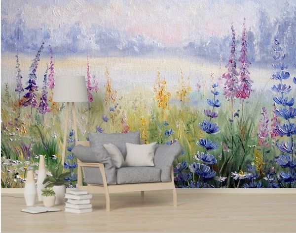 

fresh flowers and flowers nordic pastoral style wall painting beautiful scenery wallpapers