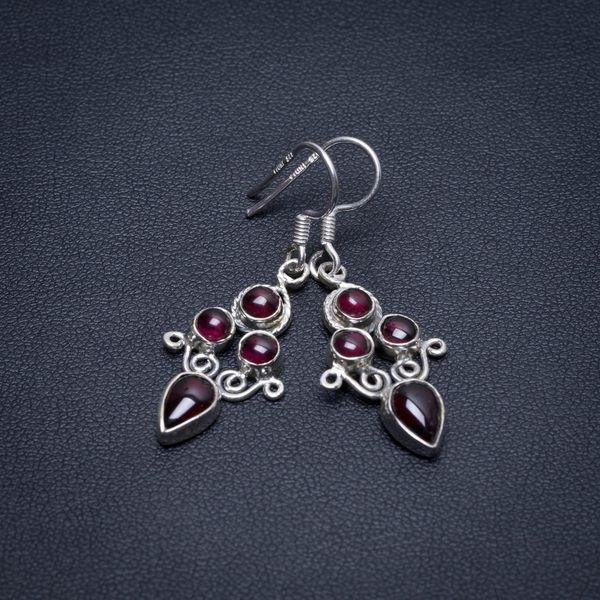 

natural amethyst handmade vintage 925 sterling silver earrings 1 1/2" s1620