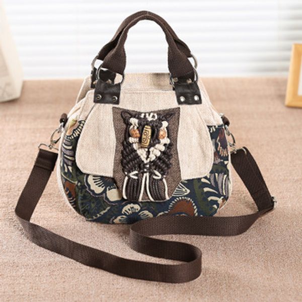 

fashion national string appliques women shopping handbagsnice prints lady shoulder&crossbody bags original small canvas carrier