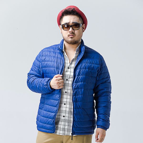 

6xl light stand collar down jackets fiber blended fabric 90 white duck down filling windproof warm hiking climbing coat, Blue;black