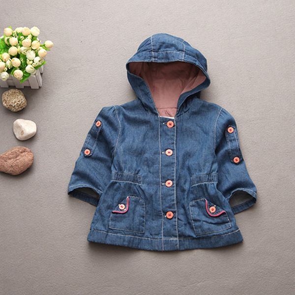 

fashion baby coats and jackets denim infant jackets double-deck long style baby girl winter coat toddler girl clothes 9-36m, Blue;gray