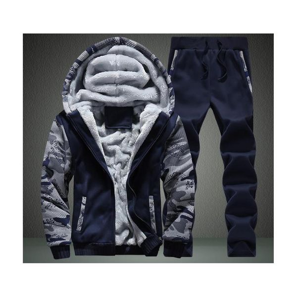 

mens designer tracksuits fashion casual two piece suits sport clothing mens luxury thick hooded clothing set active outerwear 2019 winter, Gray