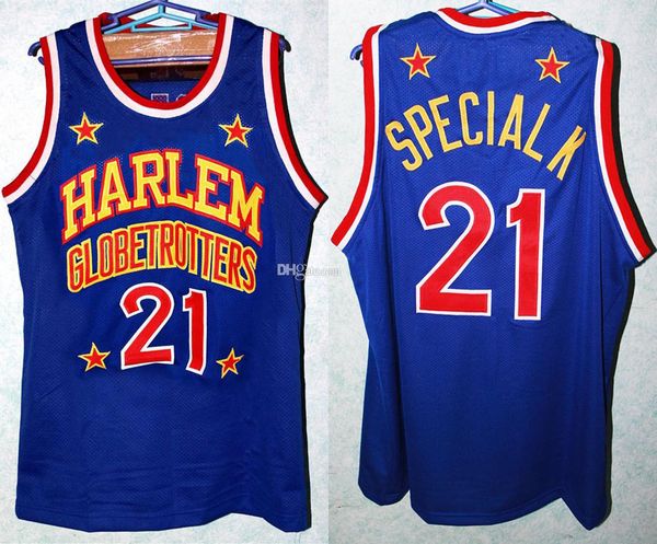 

harlem globetrotter kevin special k daley #21 retro basketball jersey men's stitched custom number name jerseys, Black;red