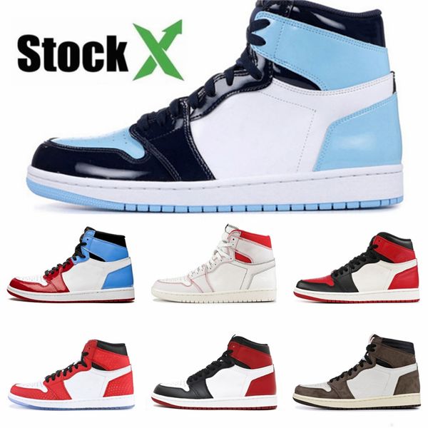 

fashion 1s jumpman men women basketball shoes 1 high court purple white unc patent incredible hulk nc to chi leather designer sport #924