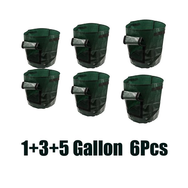 

6pcs garden vegetables potato grow bags container with handles flap sturdy