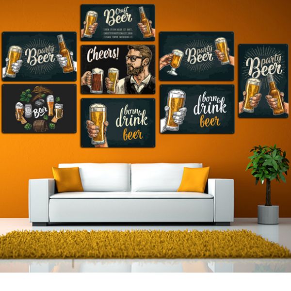 2019 Drinking Beer Vintage Tin Signs Drink Retro Metal Paintings Decor Wall Of Bar Cafe Pub Shop Restaurant Bar Ktv Decor 20 30cm From Linkstore