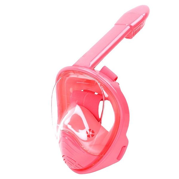 

full face snorkel mask,foldable 180 degree panoramic view snorkel mask,anti-fog anti-leak design for kids,pink xs