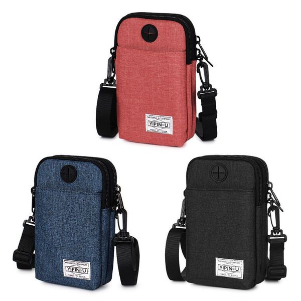 

men women shoulder bag waist messenger handbag mobile phone packs sports purse pouch wallet nylon shoulder bags for unisex
