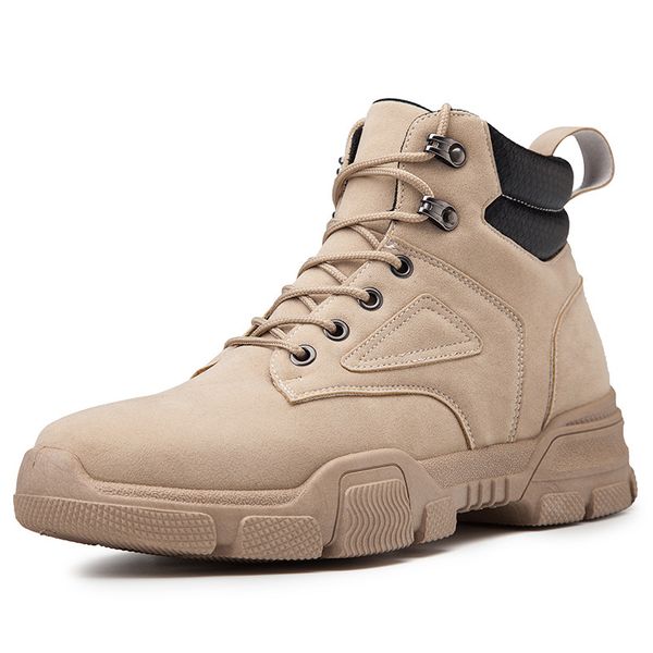 

winter boots men waterproof warm fur snow boots men winter work casual shoes combat ankle platform warm plus size, Black