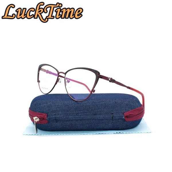 

lucktime fashion women's eye frame casual women eyeglasses frames cat eye myopia glasses lucky time prescription glasses #7509, Black
