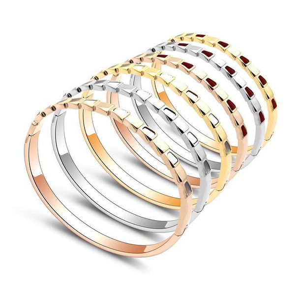 

designer titanium steel korean bracelet foreign trade bracelet white shell red agate snake bracelet selling ladies, Black