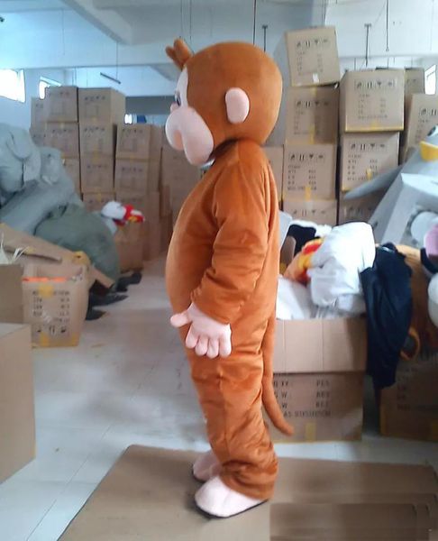2019 vendita in fabbrica nuovo Curious George Monkey Mascot Costumes Cartoon Fancy Dress Costume da festa di Halloween per adulti