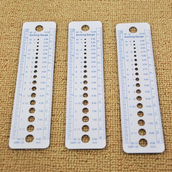 

plastic knitting needle size gauge ruler weaving tools sewing accessories inch/cm 16x4 cm arts,crafts & sewing tb sale, Black