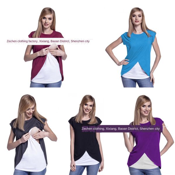 

seasonal color matching dress t-shirt seasonal color matching clothes nursing maternity clothes maternity dress nursing t-shirt, White