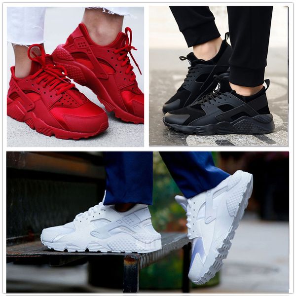 

men women air huarache 1 4.0 running shoes 1s triple black white red huaraches ultra br outdoor casual sneakers 36-45