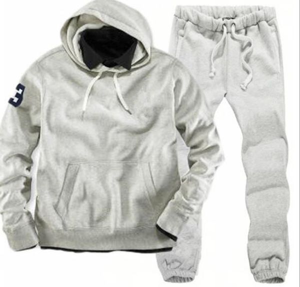 

2020 new pp33784 autumn winter men's sets hoodie+pants 2 pieces sets casual tracksuit male sportswear gyms fitness sweatpants, Gray