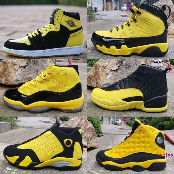 

2019 new jumpman 1 4 9 11 12 13 14 bumblebee high men basketball shoes 11s sneakers sports outdoor trainers with high quality
