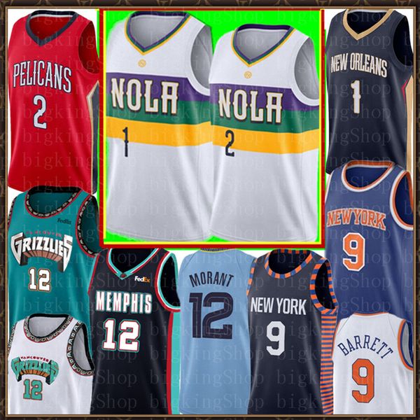 

Ncaa 1 zion william on pelican lonzo 2 ball jer ey college grizzlie 12 ja morant 9 rj barrett knick ba ketball jer ey, Black;red