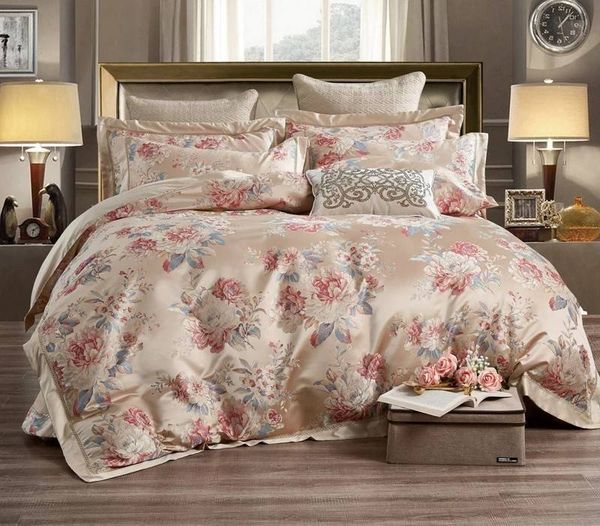 

4pcs high precision jacquard duvet cover sets king size bedding sets pillowcases jogo de cama bed linen