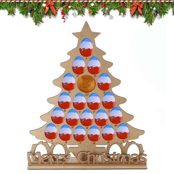 

35pcs 58*50cm wooden christmas advent calendar santa claus elk new year ornament diy xmas countdown home decor chocolate display