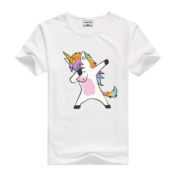 

dmdm pig 2020 summer unicorn t-shirt children boys short sleeves white tees baby kids for girls clothes 2 3 4 5 y, Blue