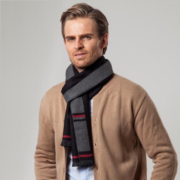 

hami otwo 2017 autumn new fashion men's plaid scarf dad old man winter warm cashmere scarf men scarves for business gift, Blue;gray