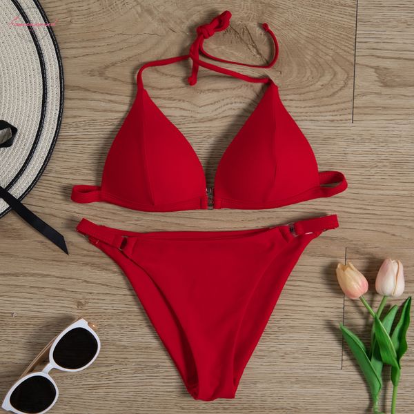 

new solid bikini set women halter push up padded swimsuits bikini womens swimsuit bikinis beachwear split two piece swimwear, White;black