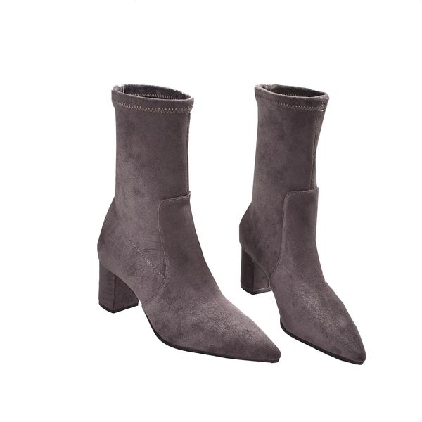 

2019 new net red explosions fashion wild pointed stretch boots martin boots non-slip outsole size35-40 factory direct, Black