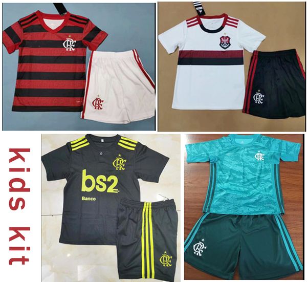 

19 20 flamengo kids jersey 2019 2020 flemish guerrero diego vinicius jr sports soccer football shirt, Black;yellow