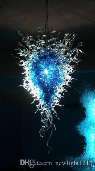 Türkische Mosaiklampen, mundgeblasenes Glas, blaues Kronleuchterlicht, LED-Kronleuchter aus 100 % mundgeblasenem Glas