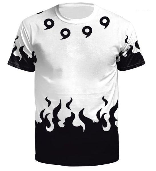 

мода наруто мультфильм печати мужские тройники повседневная свободная мужская одежда 3d цифровой печати мужские дизайнерские футболки, White;black