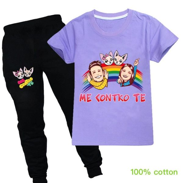 

2020 me contro te милые девушки мальчики с коротким рукавом футболки брюки 2 шт. наборы детская футболка хлопок футболка детская одежда толс, White