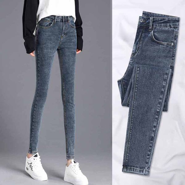 

ff8501 2019 new autumn winter women fashion casual denim pants slim womens clothing ripped jeans for women, Blue