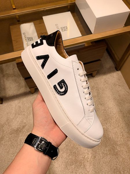 

men's casual shoe real import cowhide leather outdoor sports shoes men fashion sneakers for man with box 38-45 7 colors, Black