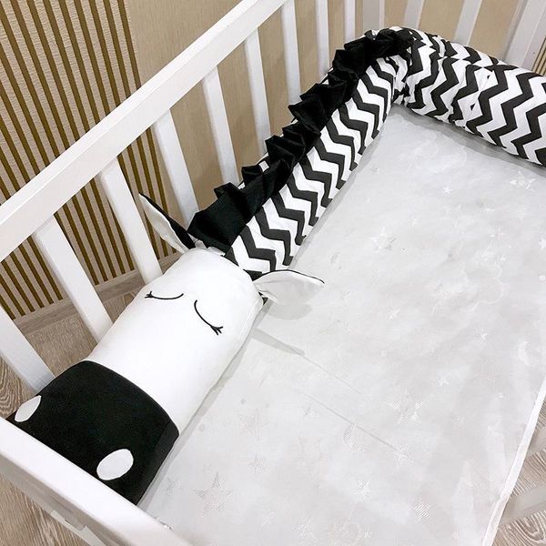 2m 3m Baby Pillow Newborn Crib Bed Bumper Black White Zebra
