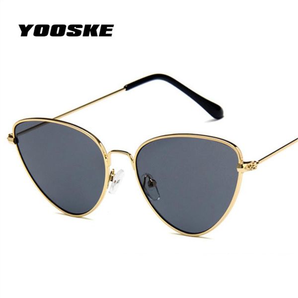 

yooske vintage sunglasses women brand design color lens eyewear metal frame sun glasses 2020 fashion cet eye women's glasses, White;black