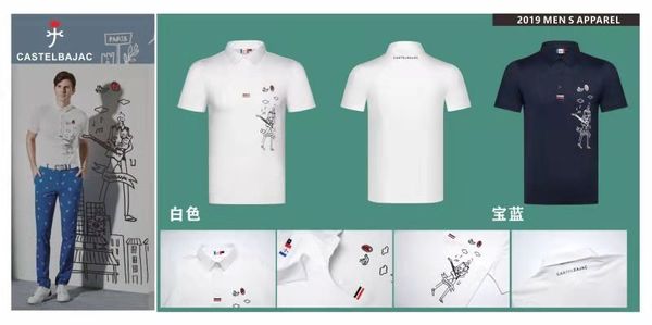 

2019 men sportswear short sleeve descente golf t-shirt 4colors golf clothes s-xxl in choice leisure shirt ing, Black;blue